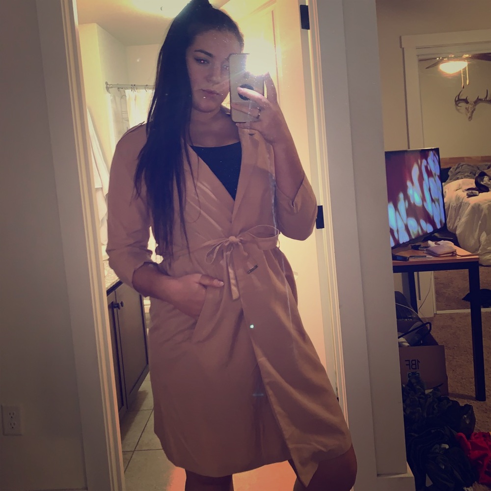 H&M Pink Overcoat Duster